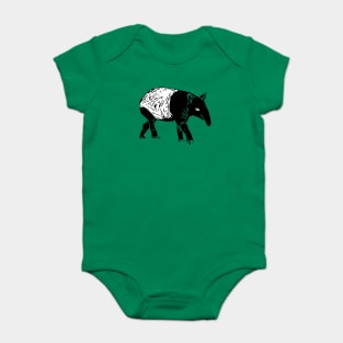 Malayan Tapir | Asian Tapir | Asian Wildlife | Malaysian Rainforest Wildlife | Southeast Asia Baby Bodysuit